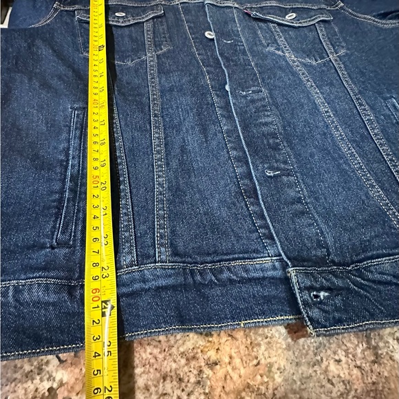 Levi Strauss Denim Trucker Jean Jacket Men's Large Dark Blue -NEW - Picture 8 of 11